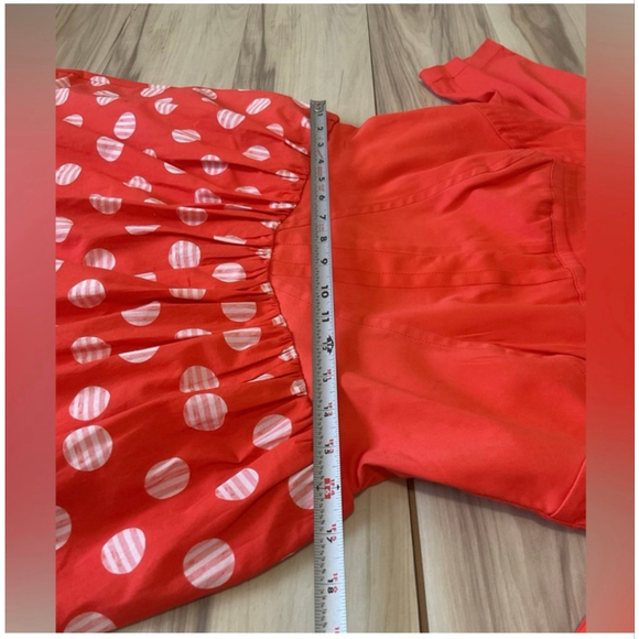 Maeve Anthropologie Polka Dot Mini Dress Red Orange Petite M NWT - Picture 12 of 16